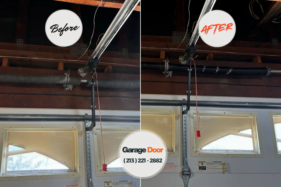 Before and after: garage door repair 33177
